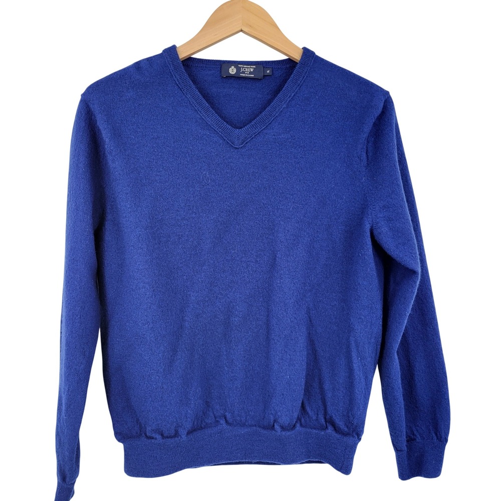 J Crew 100% Merino Wool Sweater Women XL Blue Preppy Minimalist Fall Academia